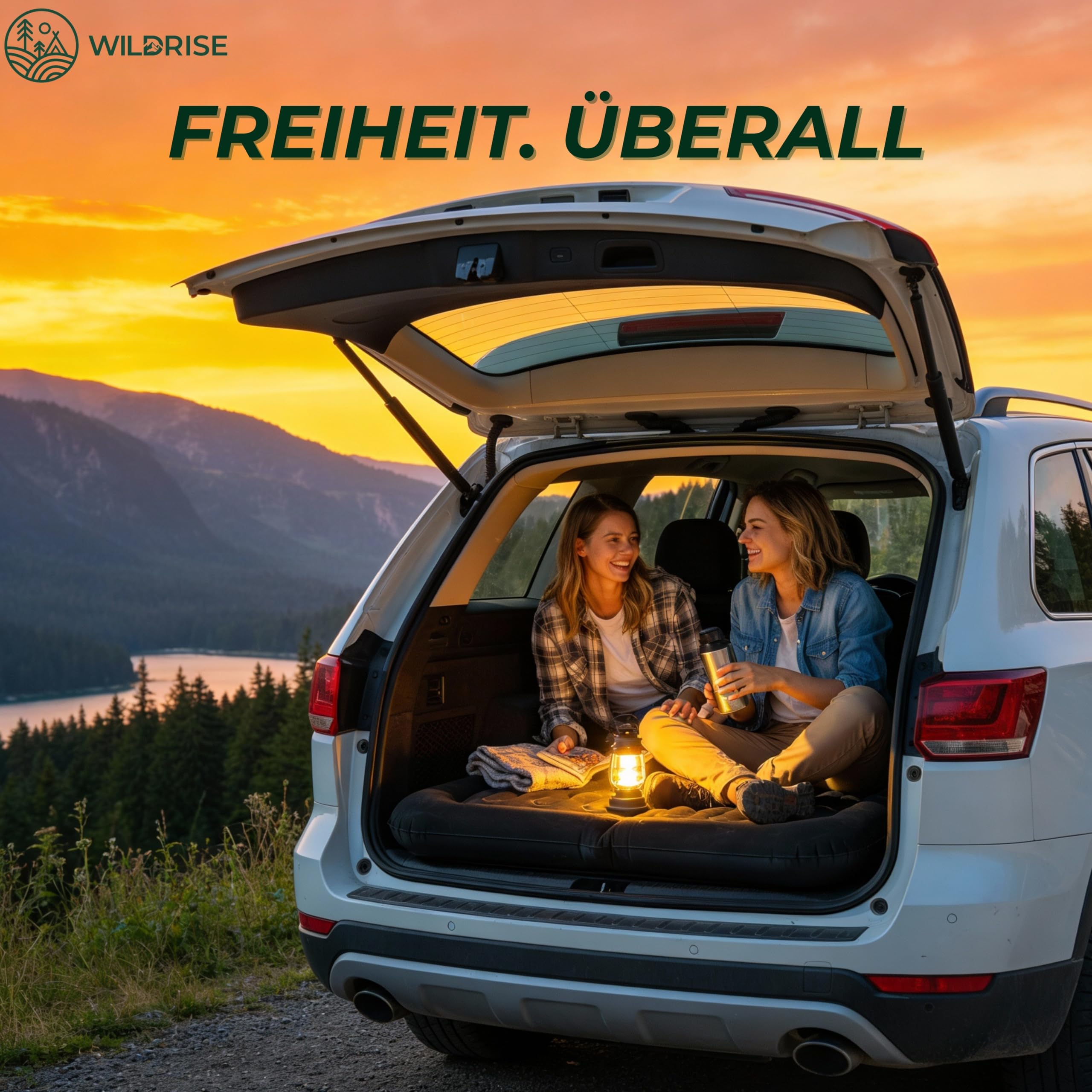 Auto Matratze & Autobett – Luftmatratze Auto für Kofferraum & Rückbank – Luftbett fürs Auto – Bequem im Auto schlafen – Auto Luftmatratze für Kombi, SUV & Limousine, elektrisch aufblasbar