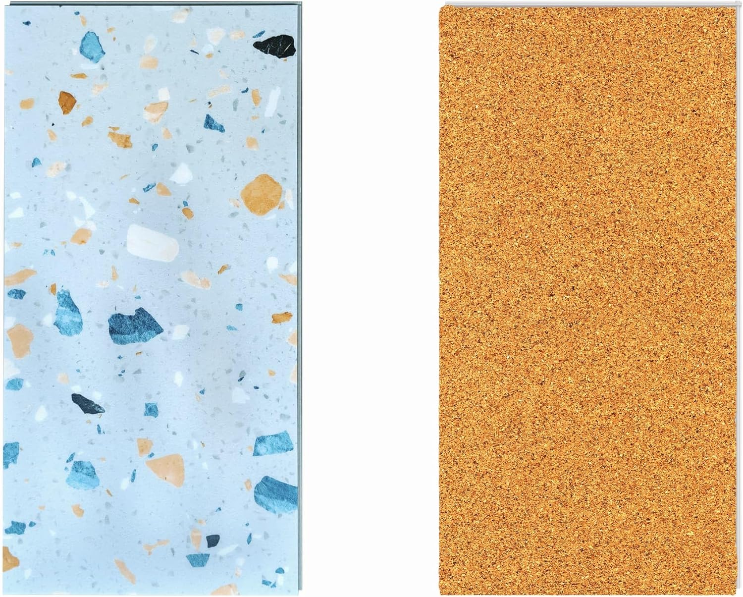 Allure Ultima Blue Agave Terrazzo Luxury Vinyl Tile Flooring, 22mil Wear Layer, Click and Lock Installation, Waterproof, 12" x 24" x 6.5mm, 12 Tiles per Case, 23.56 sqft