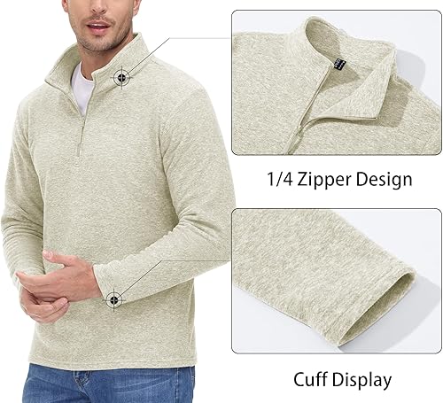 Miniatura 9 de MAGCOMSEN Camisas para hombre con cremallera de 14 sudadera de manga larga sudadera atlética