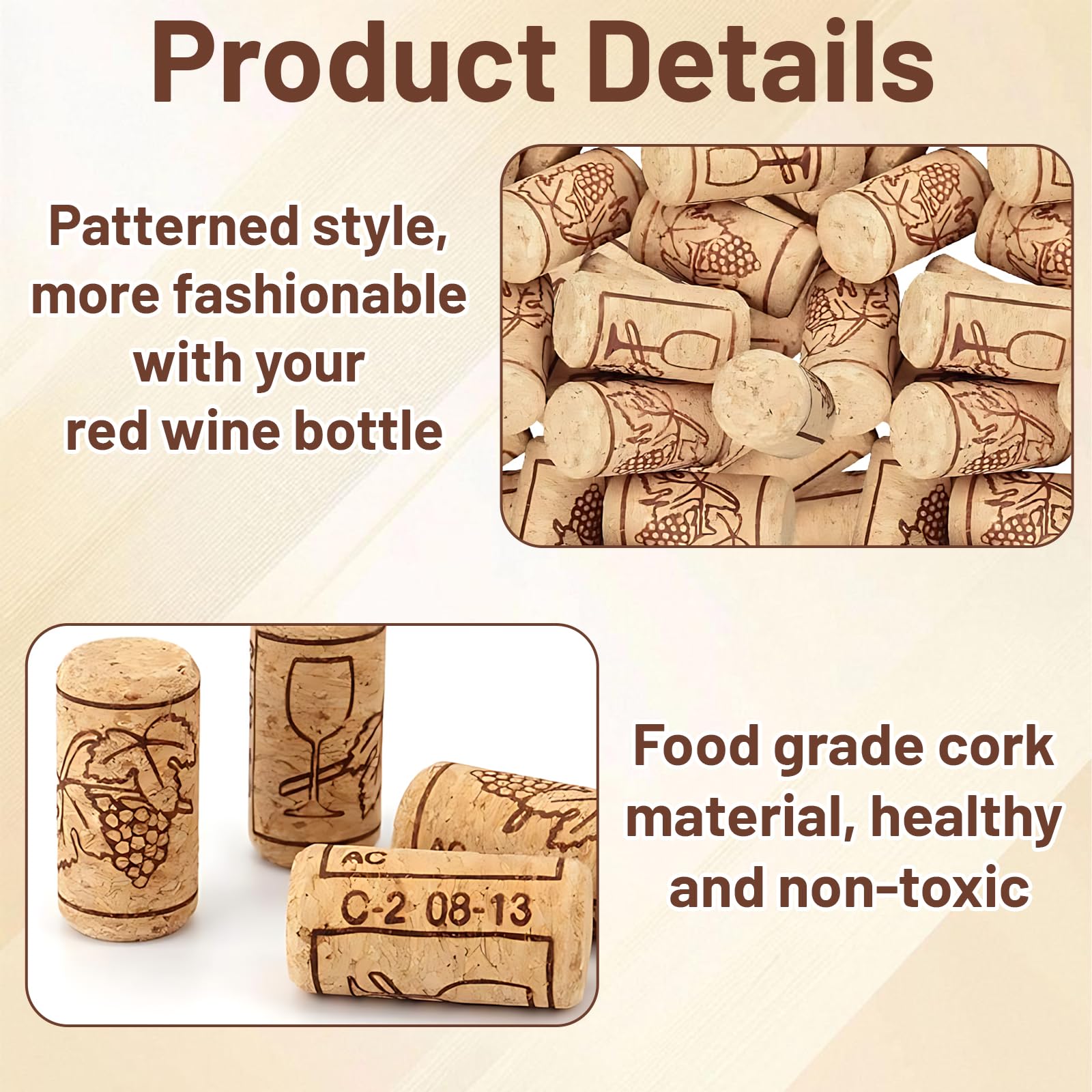 Corchos naturales para botellas 30 unidades 21x39 mm tapones de vino tinto para manualidades decoración y conservación doméstica