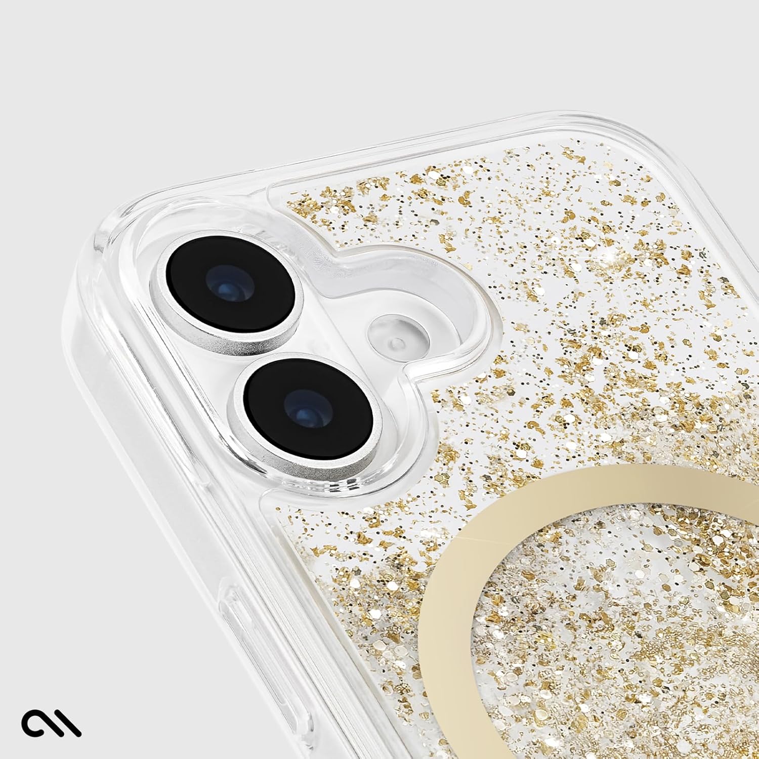 Case-Mate iPhone 17 Case [Compatible with MagSafe] - Liquid Glitter Phone Case with 12ft Drop Protection - Premium Magnetic Cover for iPhone 17 - Gold Waterfall