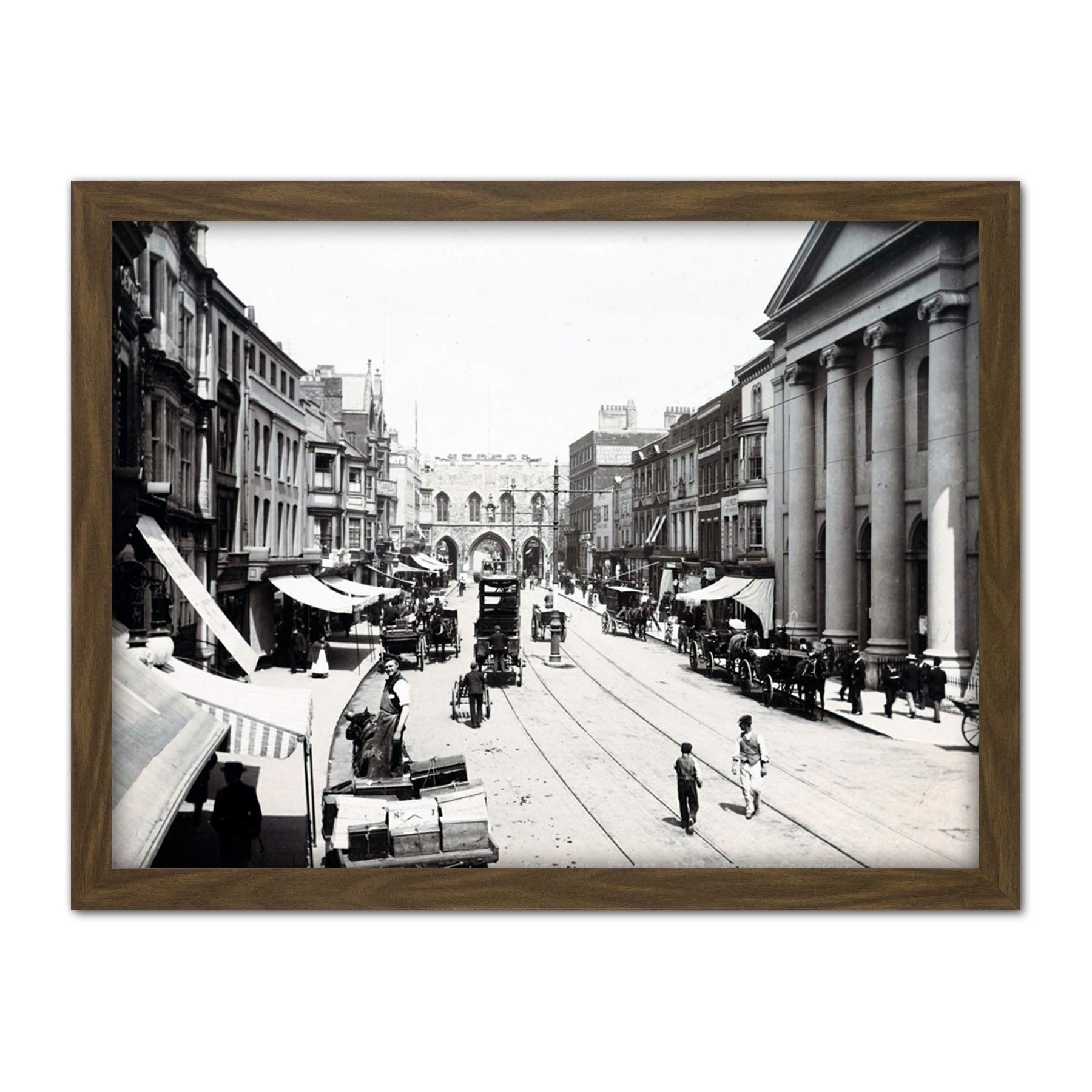 Artery8 Stuart High Street Southampton Vintage Photograph Artwork Framed Wall Art Print 18X24 Inch