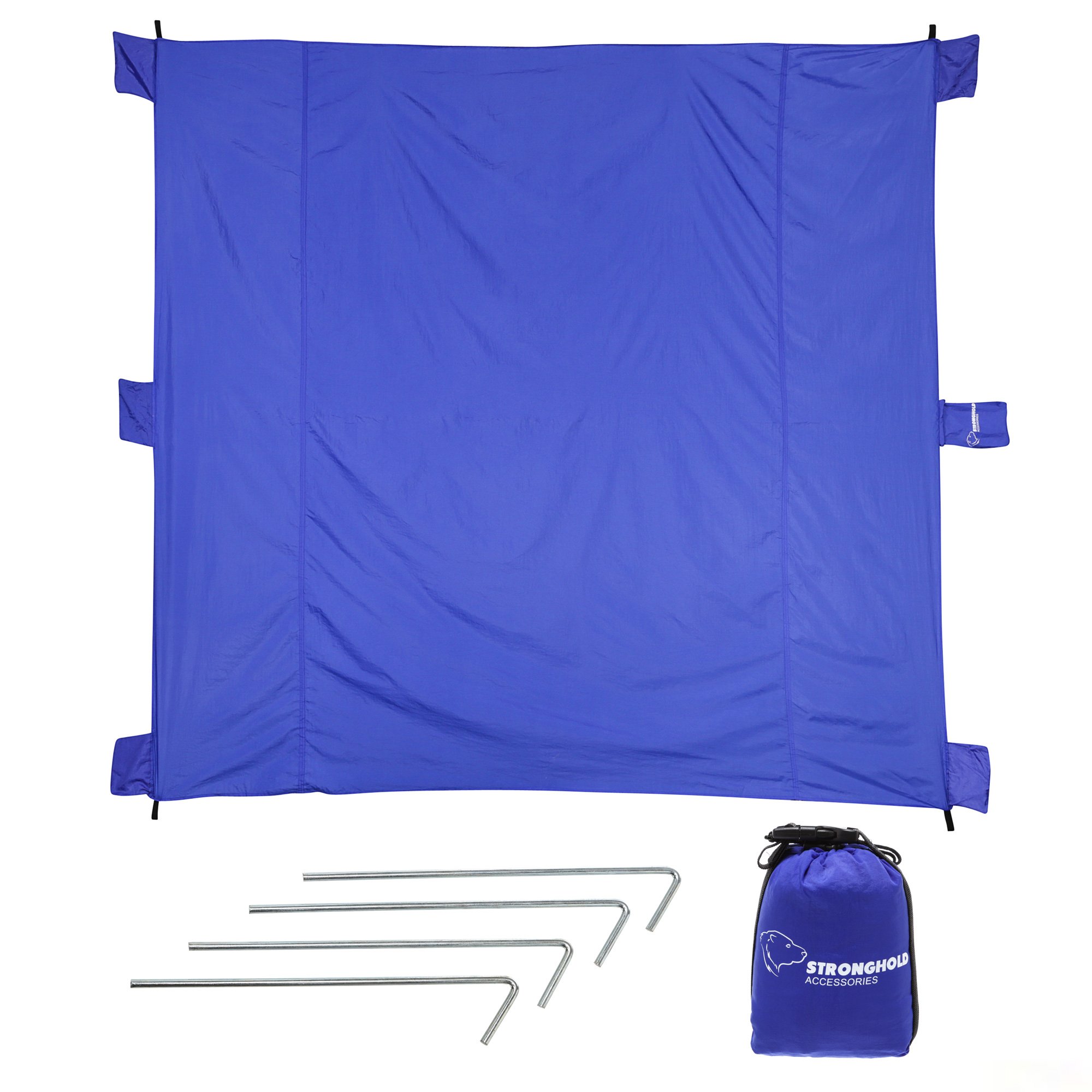 Outdoor Beach Blanket - Includes 4 Free Stakes, Compact Storage Bag, Anchor Pockets. Built to Last with Durable Parasheet Nylon - Great for Beach, Picnic, Travel, Camping. XL Size