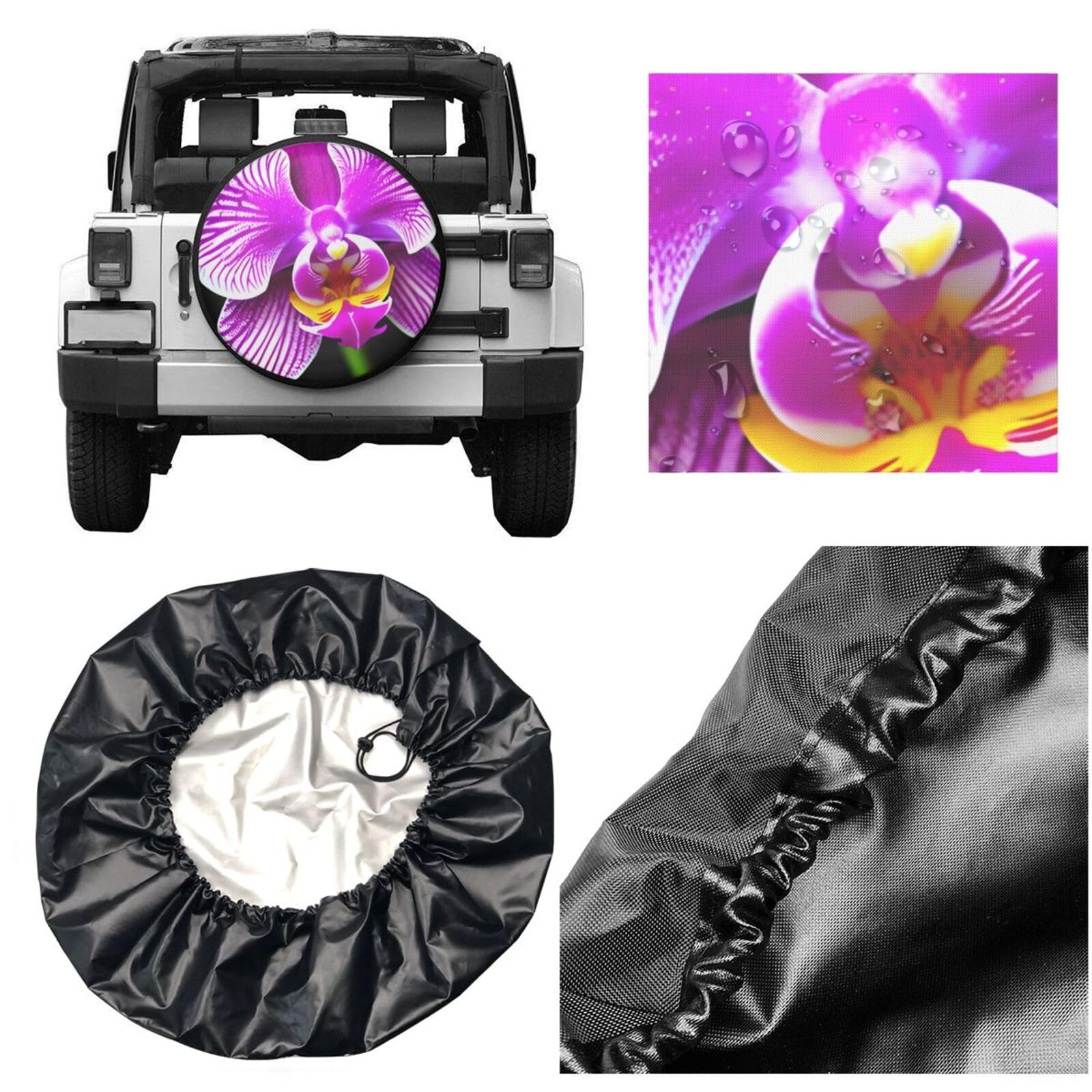 Copertura per ruota di scorta per camper, protezione universale per camper, camion, rimorchi da viaggio da 35,6 cm, 38,1 cm, 40,6 cm, 43,2 cm, stampa con pittura di pesce