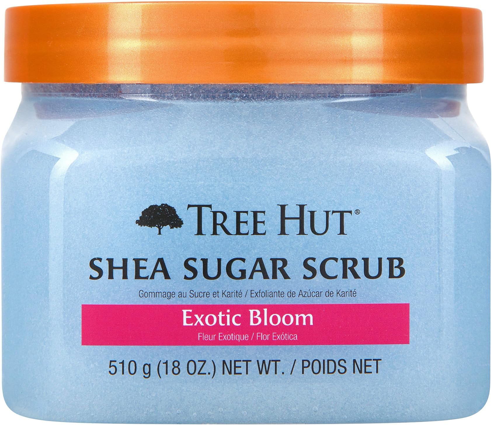Shea Sugar Scrub Exotic Bloom, 18oz, Ultra Hydrating and Exfoliating Scrub for Nourishing Essential Body Care