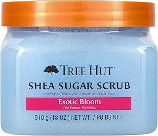 Tree Hut Exotic Bloom Shea Sugar Scrub | Exfoliating Body Scrub Removes Dead, Dry Skin for a Soft & Hydrated Feel | Nourishing Essential Body Care | 18 fl oz.