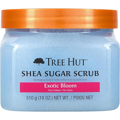 Tree Hut Exotic Bloom Shea Sugar Scrub | Exfoliating Body Scrub Removes Dead, Dry Skin for a Soft & Hydrated Feel | Nourishing Essential Body Care | 18 fl oz.