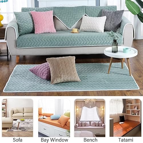 Miniatura 7 de Cojines de asiento para ventana panorámica, almohadilla antideslizante de terciopelo de cristal, para sala de estar, decoración del hogar, tapete