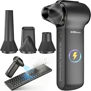 Compressed Air Duster 180000RPM – Super Power Cordless Electric Air Duster with 3-Speed Turbo Fan, Rechargeable Air Blower for Computer, Keyboard, Car, Camera & Home Cleaning - Amazon product rated Grade A