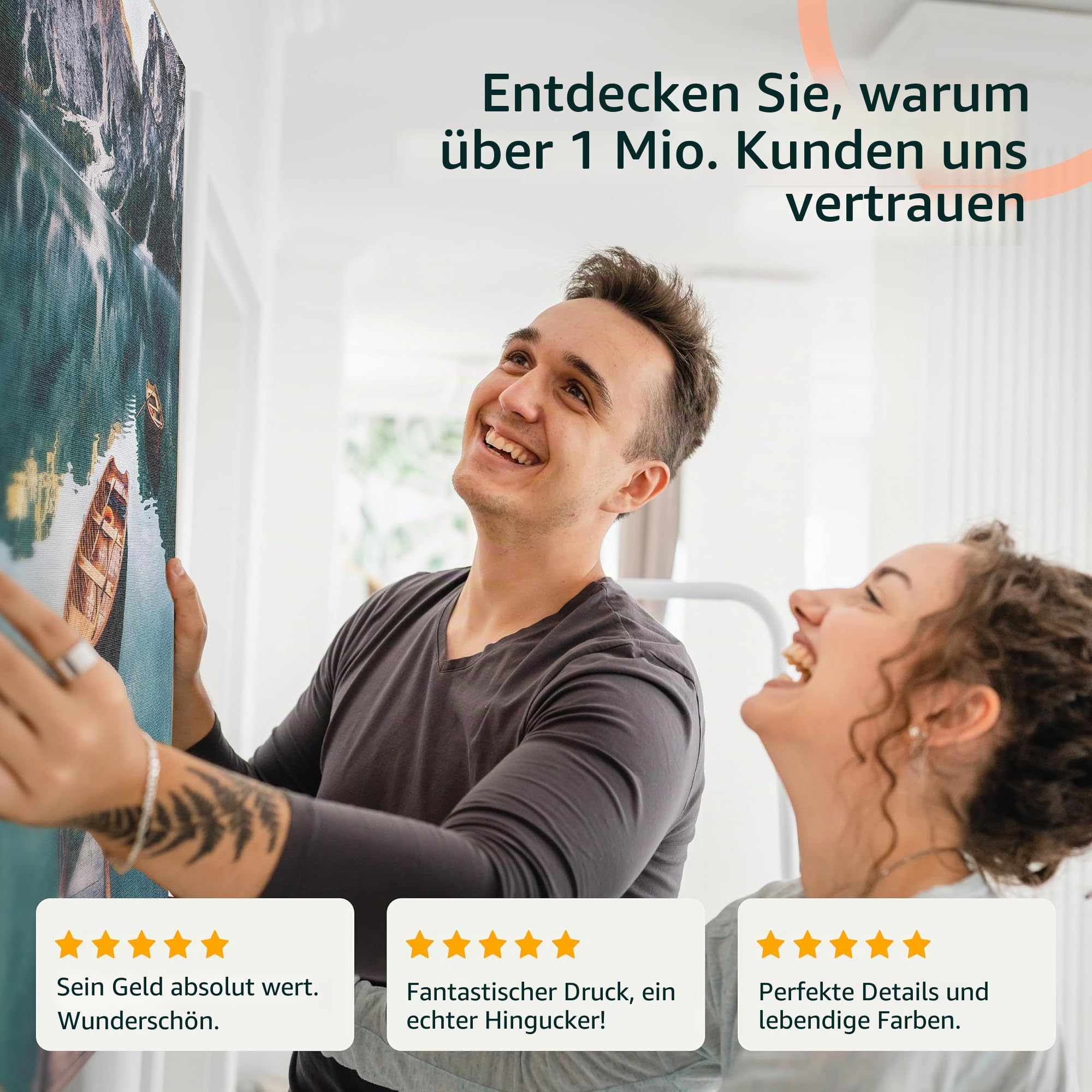 murando - Leinwandbild Set Beiges Mandala konkretem, 180x90 cm, 3-teilig | Hochwertige Leinwand, sofort aufhängbar, ideal fürs Wohn- oder Schlafzimmer, wasserfest und lichtecht, langlebig, stilvoll