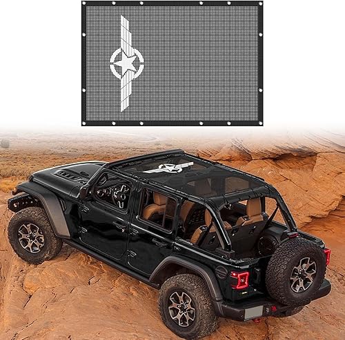 RT-TCZ Parasol de malla para Jeep JLU, cubierta superior, protección UV, accesorios para Jeep Wrangler JLU 2018 en adelante, para Jeep Gladiator JT