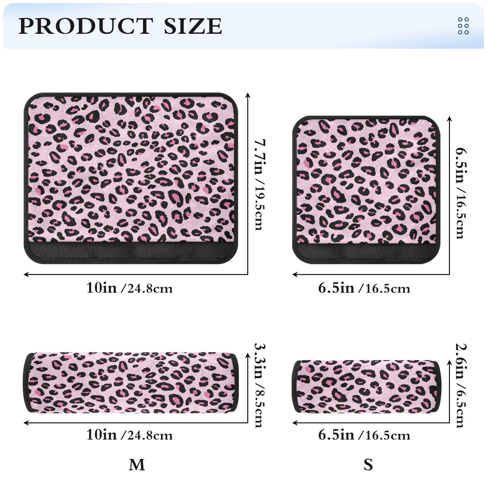 Coldinair 2 Cuscinetti Per Cintura Di Sicurezza Auto - Morbidi Con Stampa Leopardata Blu E Rosa - Universali, Multiuso Per Borse E Zaini - 2
