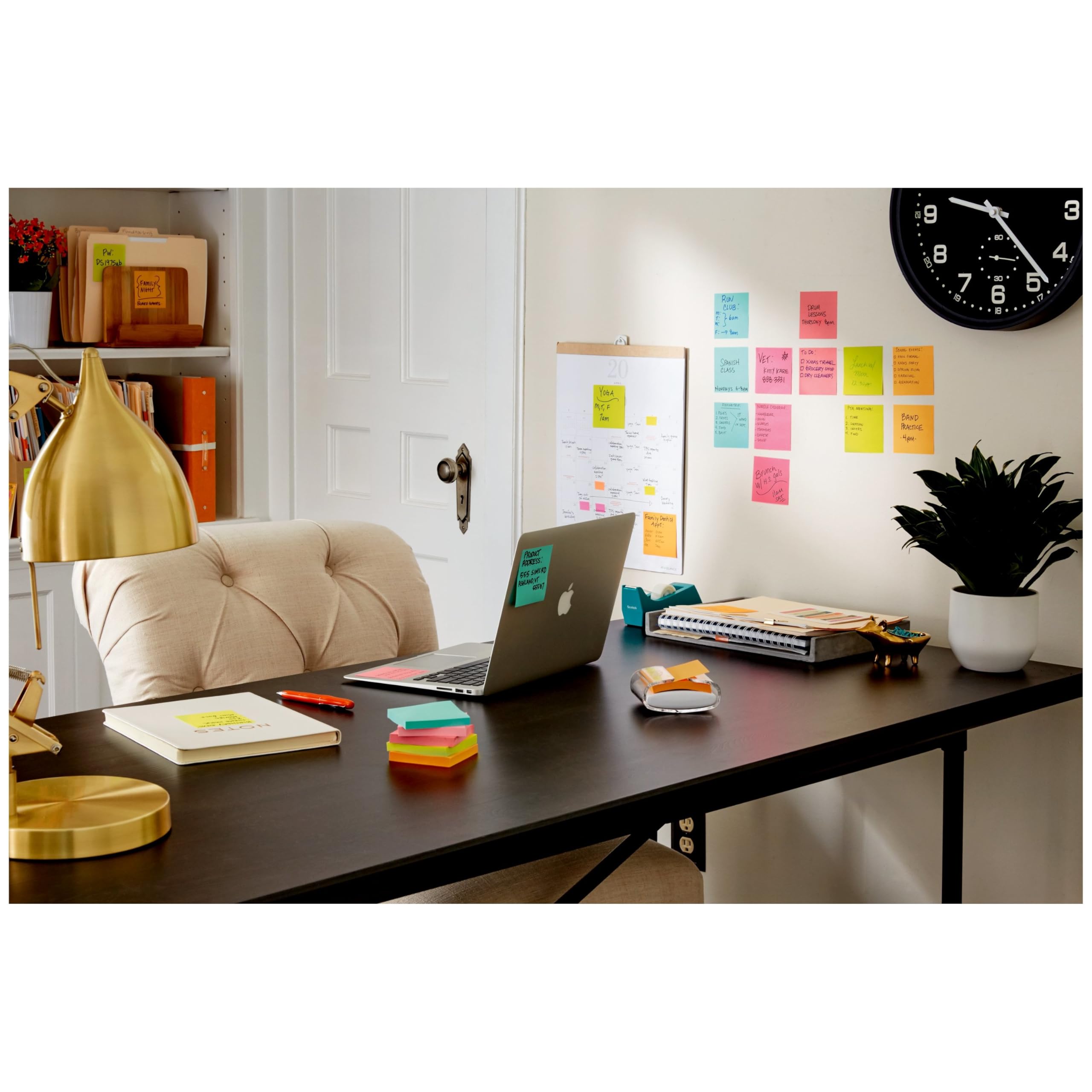 Post-It Super Sticky Notes, 3 in. x 3 in., Miami Collection, 24 Pads/Pack, 90 Sheets/Pad Blu, Verde, Rosa, Giallo 90fogli pouch autoadesiva