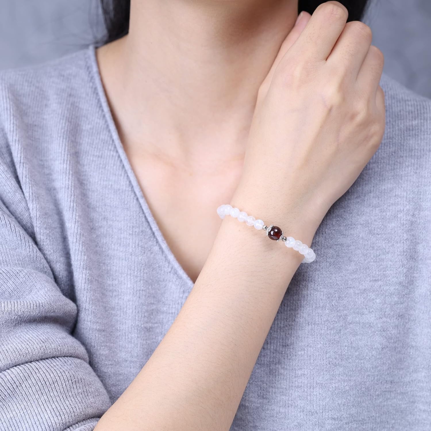 COAI Women's Birthstone Bracelet Moonstone Bracelet Crystal Bracelet for Women - Image 3