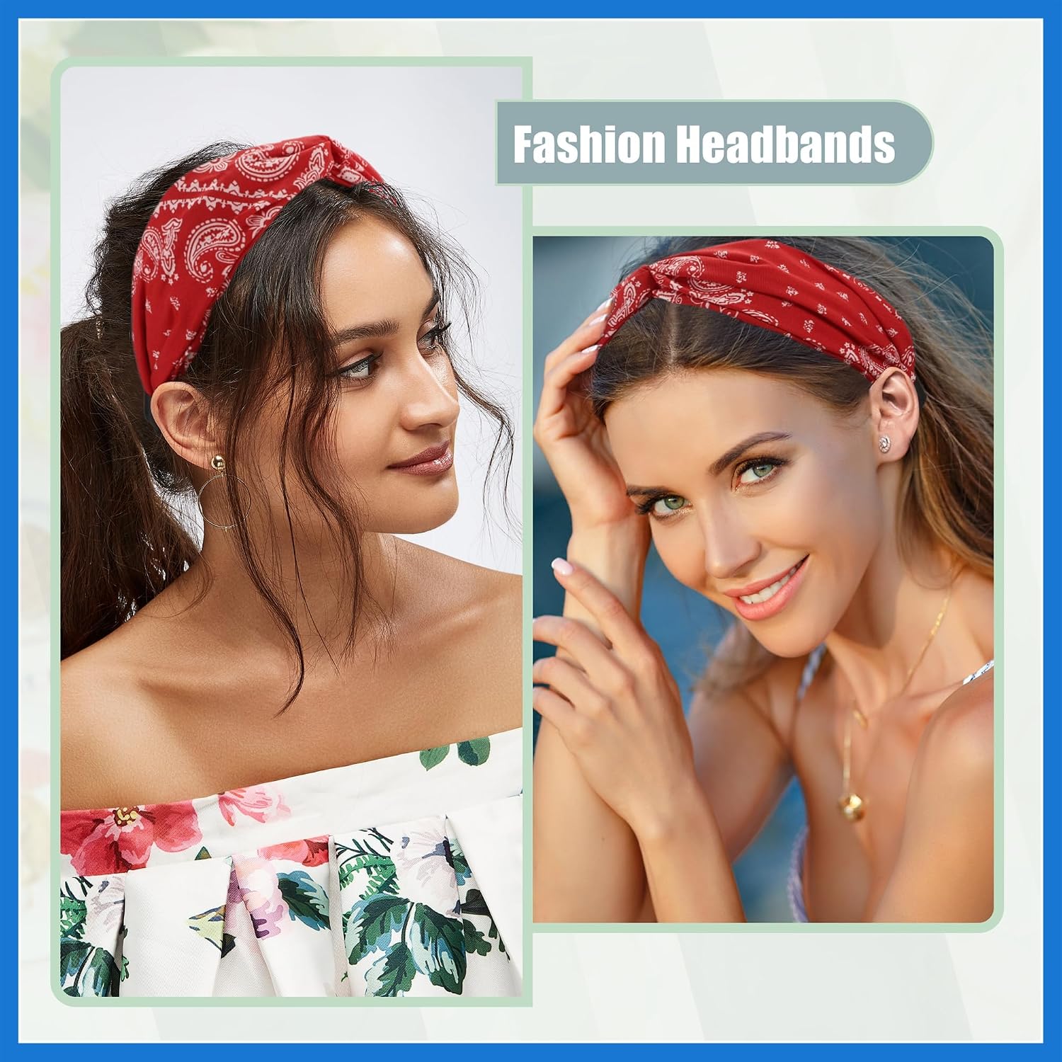 Knotted Wide Headband, Fashion Hair Accessories for Women Girl, Red, 2.44" Width Routine