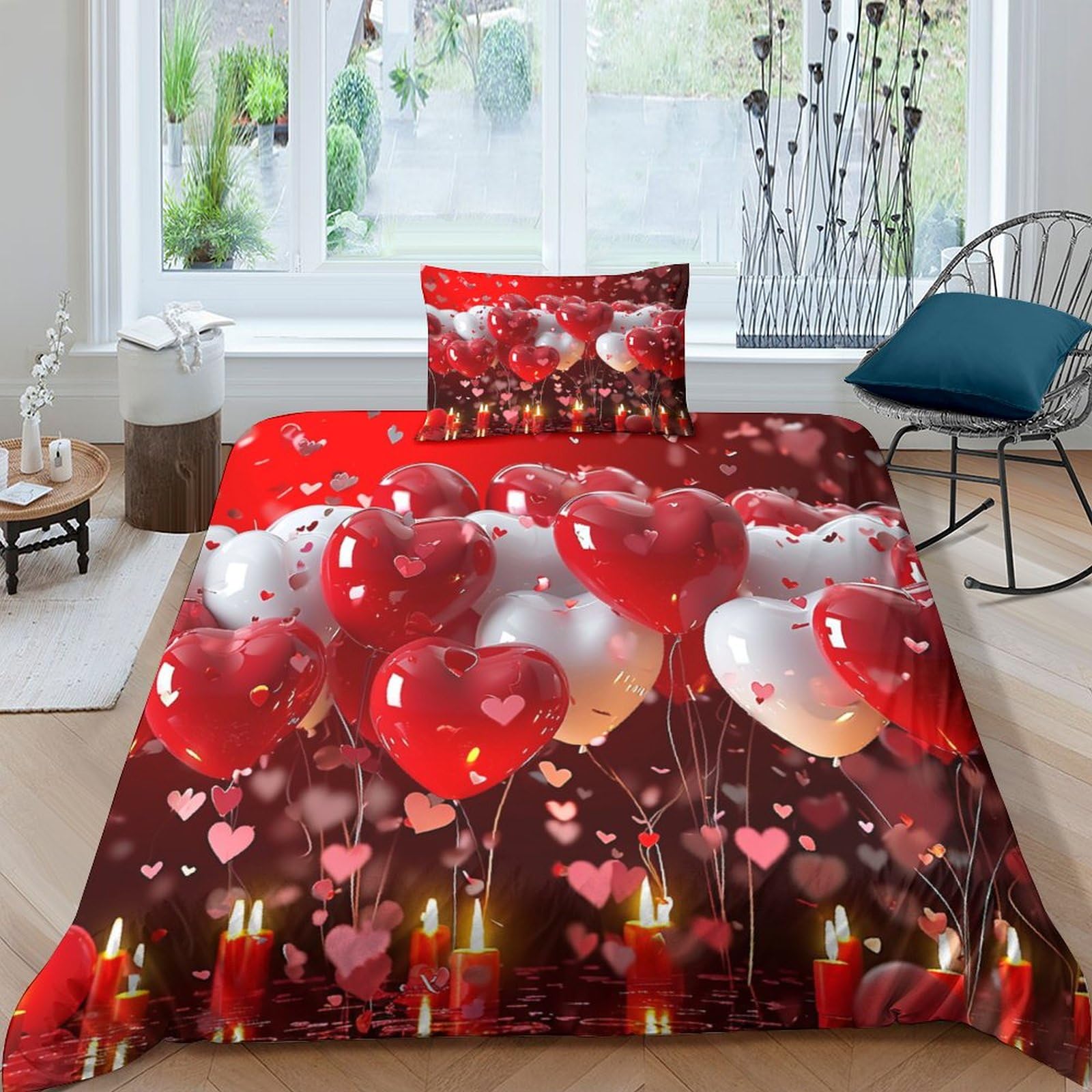 Housse de couette Ballons d'amour microfibre pour en finir avec les draps froissés