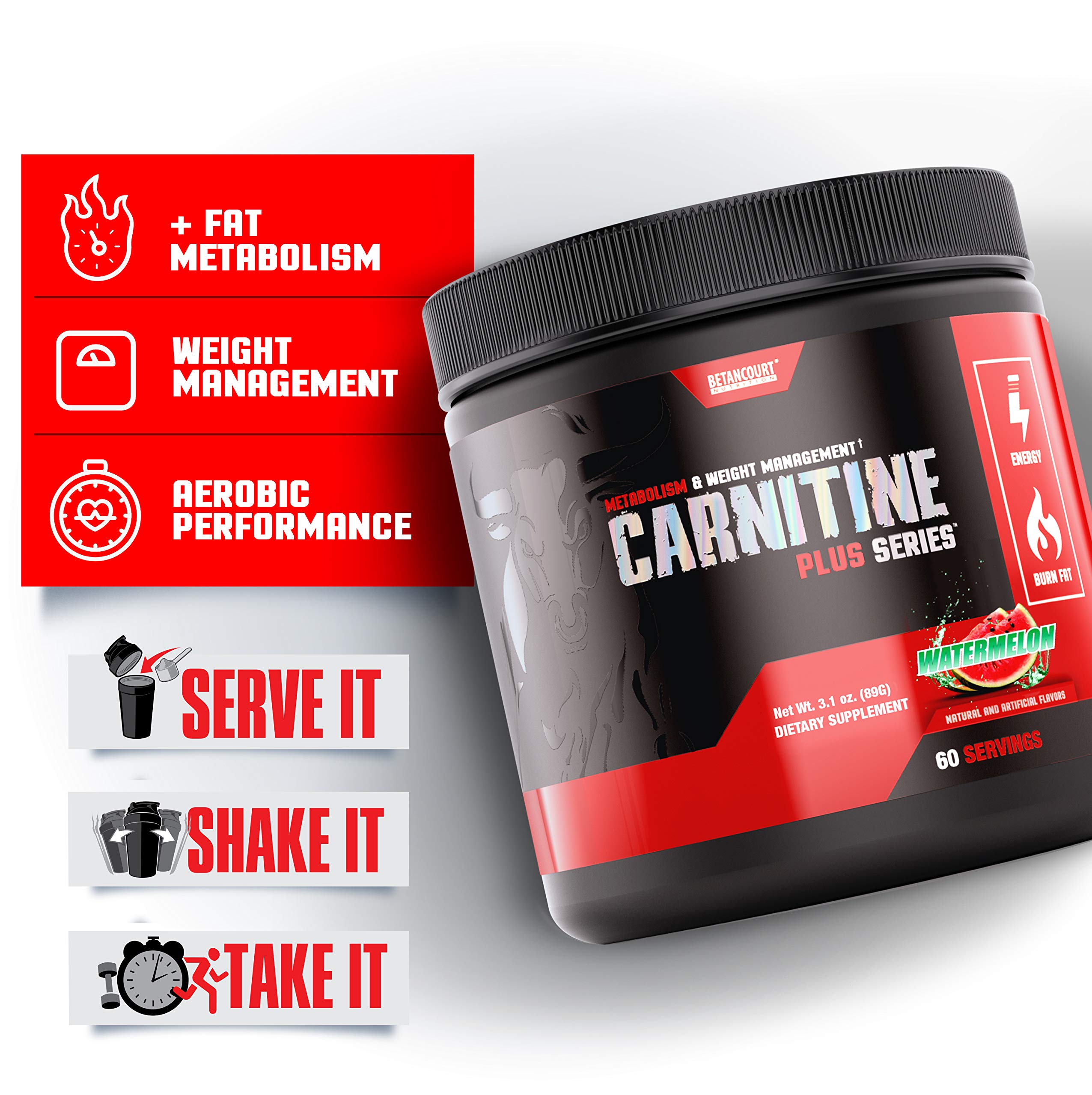 Betancourt Nutrition Carnitine Plus Metabolism and Weight Management  Supplement, L-carnitine Blend, Powder, 90g (60 Servings), Watermelon: Buy  Online at Best Price in Egypt