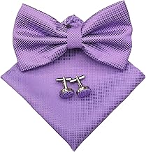 AQSQWQ Papillon Uomo, Papillon Uomo Regolabile con fazzoletto da taschino seta