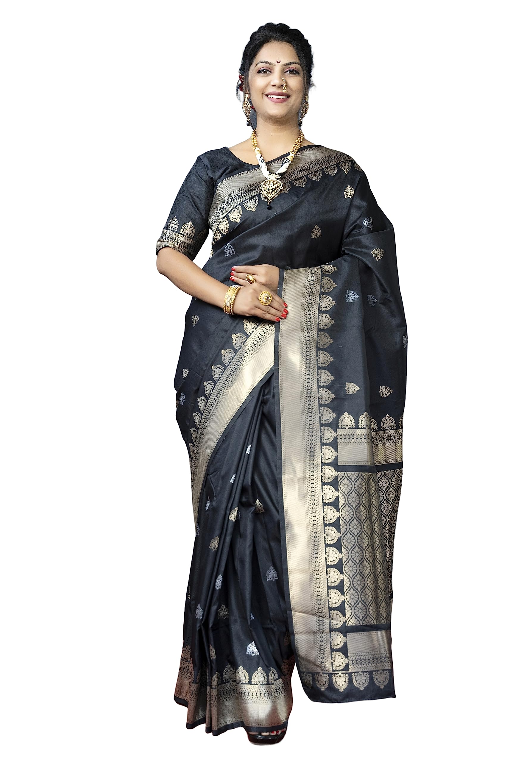 BE4ME.COMWomen's Paithani silk saree wedding silk saree Indian saree with Unstitched Blouse Piece (1)