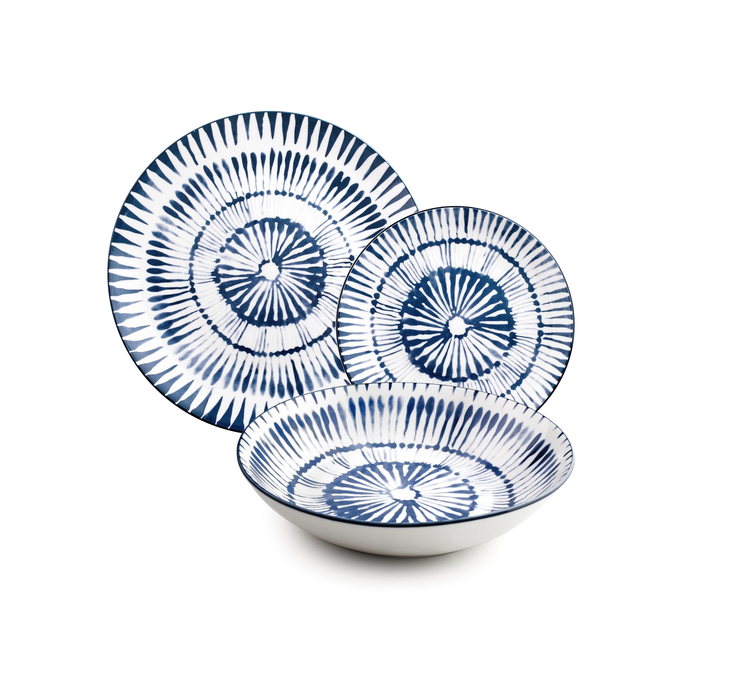 IBILI - Zeeland 12 Piece Dinnerware Set, Porcelain Plates for 4 People