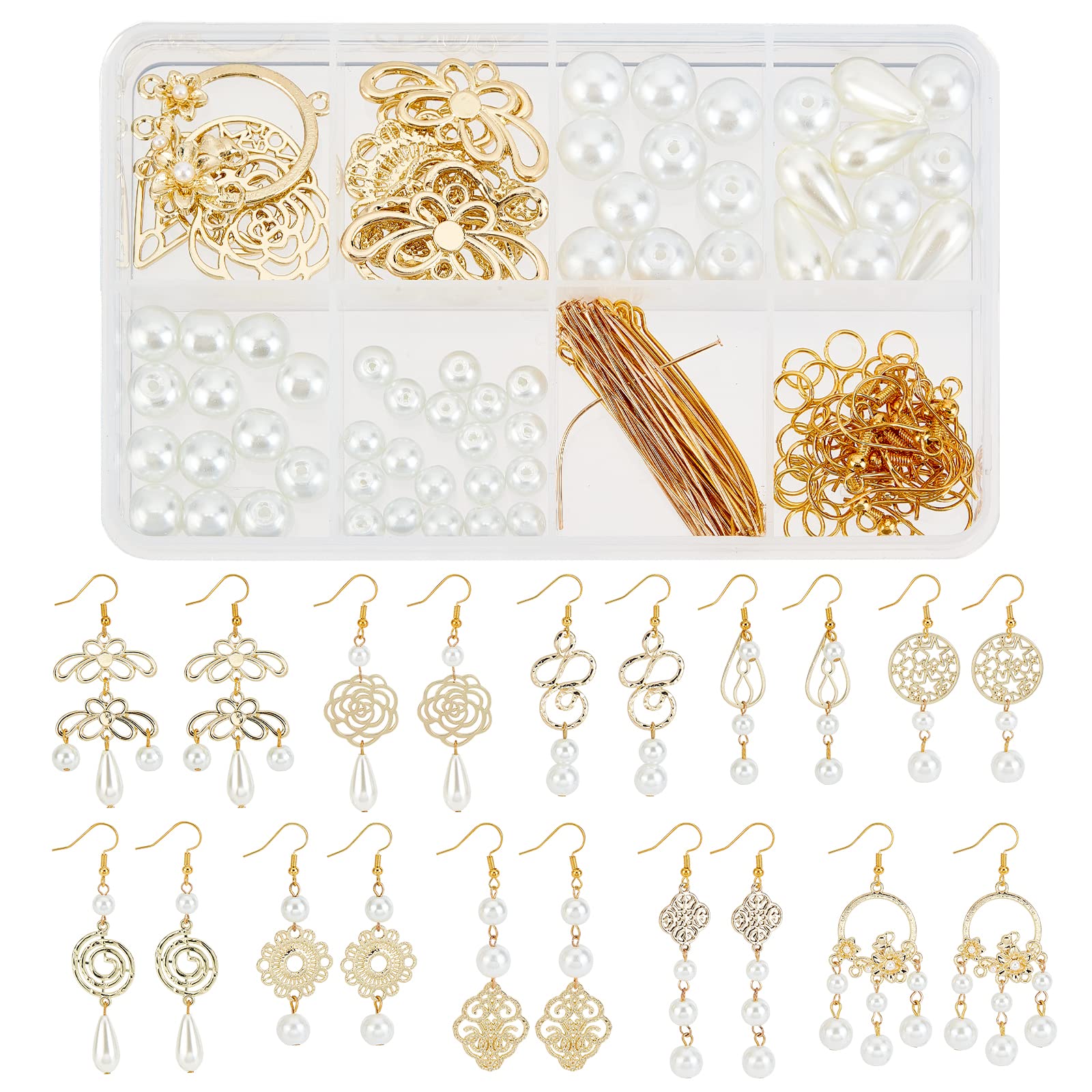 SUNNYCLUE DIY Make 10 Pares De Aretes Colgantes De Lágrima De Cuero, Kit De Iniciación De Fabricación De Joyas Para Mujeres Principiantes, Platino