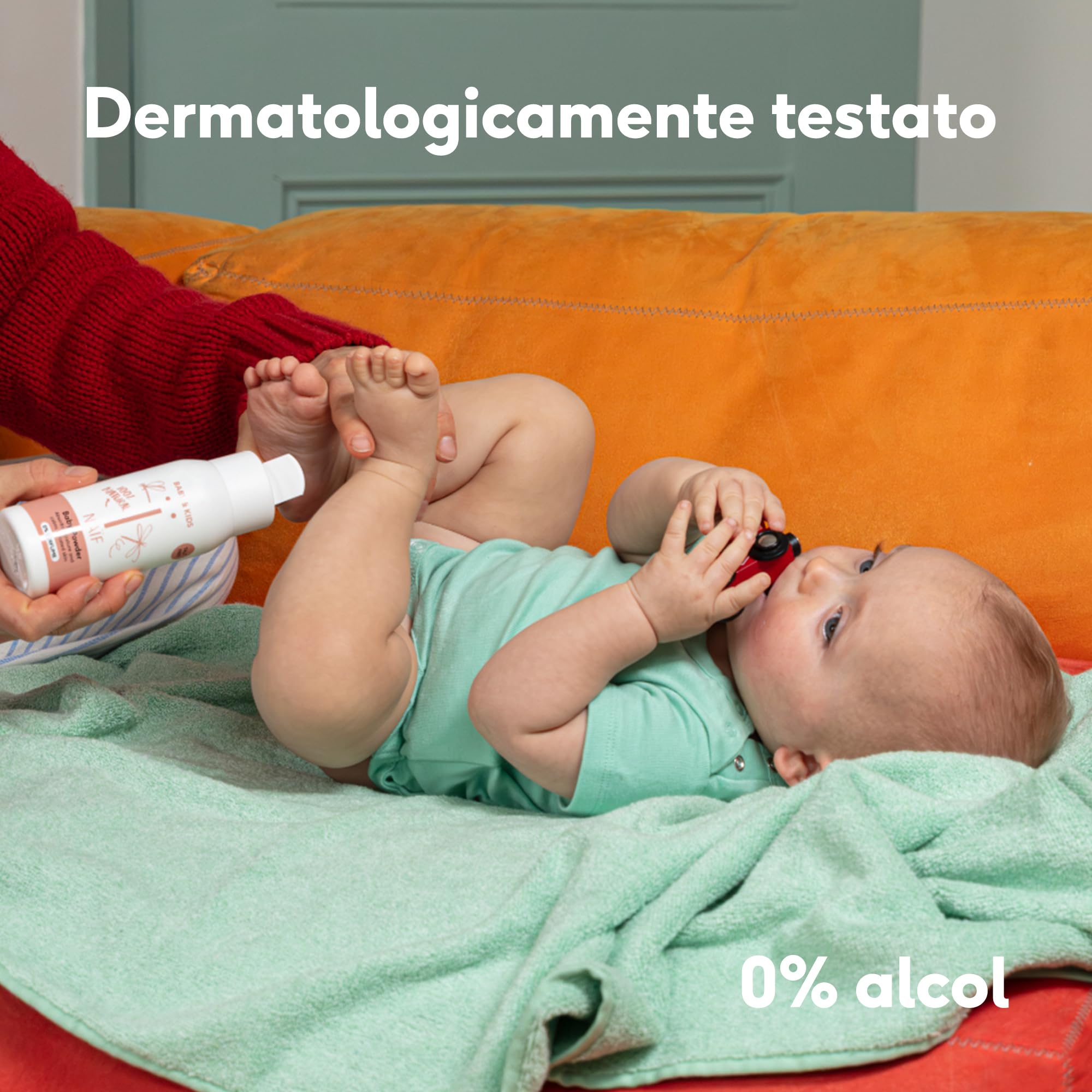 Naïf - Talco per bambini - 100% naturale a base di riso - Adatto ai neonati - 0% profumo - Dermatologicamente testato - Di origine naturale-80 g