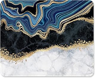 ITNRSIIET Mouse Pad with Non-Slip Rubber Base, Stitched Edge, Premium-Textured, Waterproof Gaming Mouse Pad for Wireless Mouse, Computers, Laptop, Office, 10.2×8.3 in, Abstract Art Marble