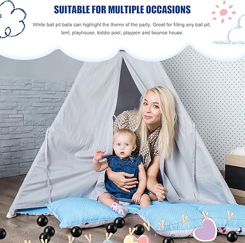 Miniatura 5 de Honoson 100 bolas de plástico para pelotas de 2.15 pulgadas, bolas de juego a prueba de aplastamiento para niños pequeños, casa de juegos, tienda de