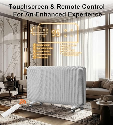 Miniatura 6 de Convection Infrared Space Heaters for Large Room, 1500W Electric Heater with Thermostat, 24H Timer,360 Whole-Room Heating, Heaters with Tip-over &