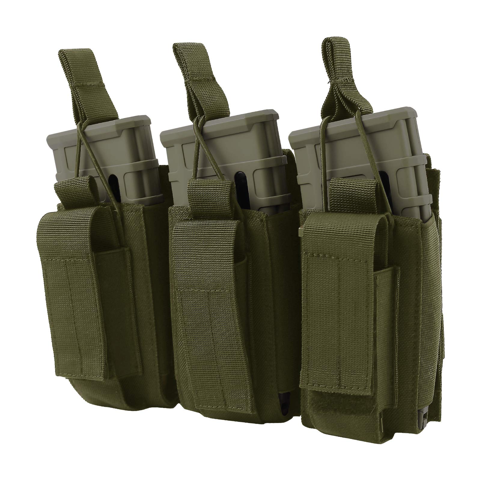 FUNANASUN Molle Mag Pouch,Triple/Double/Single Mag Pouch Tactical Magazine Pouches, Open Top Elastic Magazine Holster for M4 M16 AK AR Magazine Glock M1911 92F 9mm