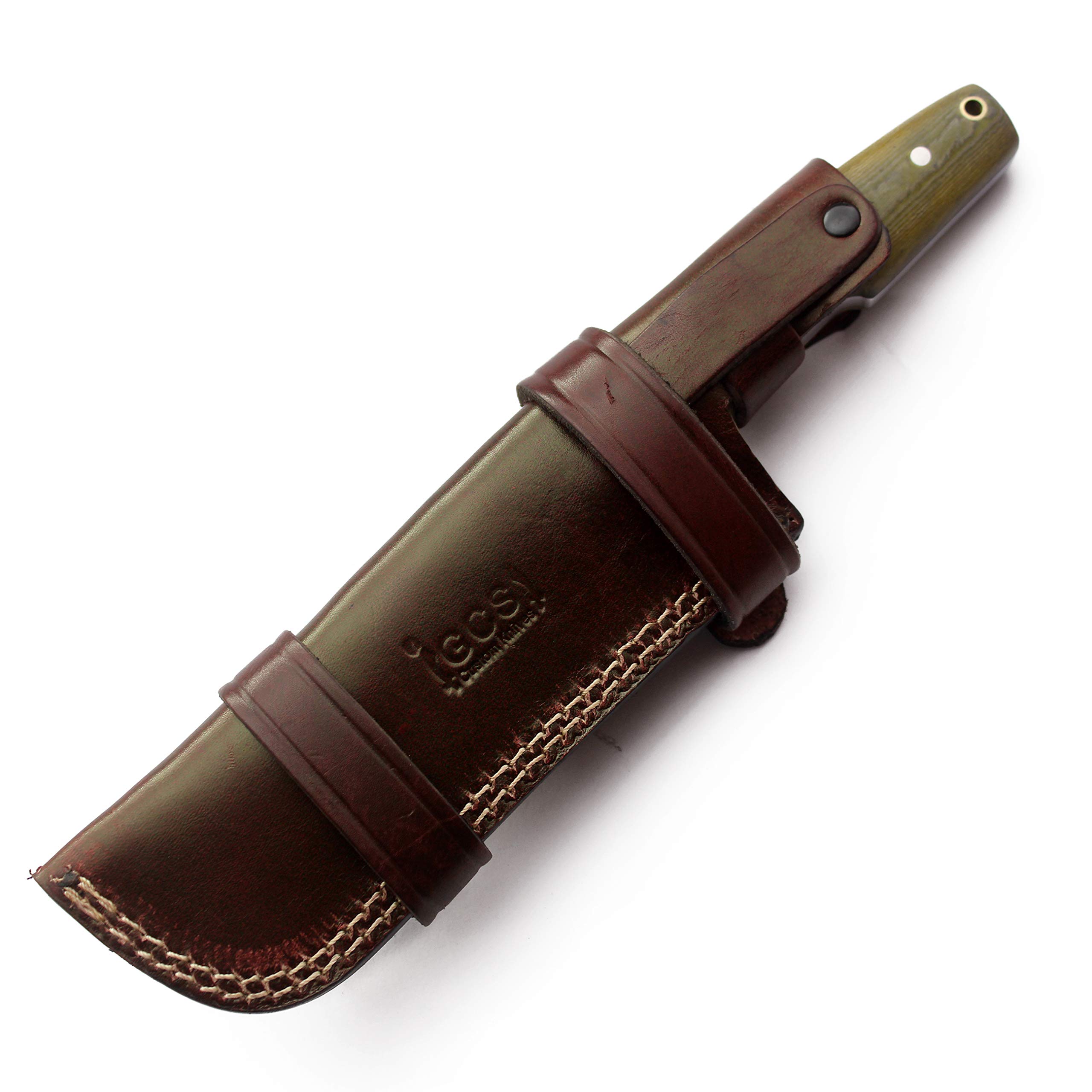 GCS Handmade D2 Tool Steel BLACK Powder Coated Green Micarta Handle