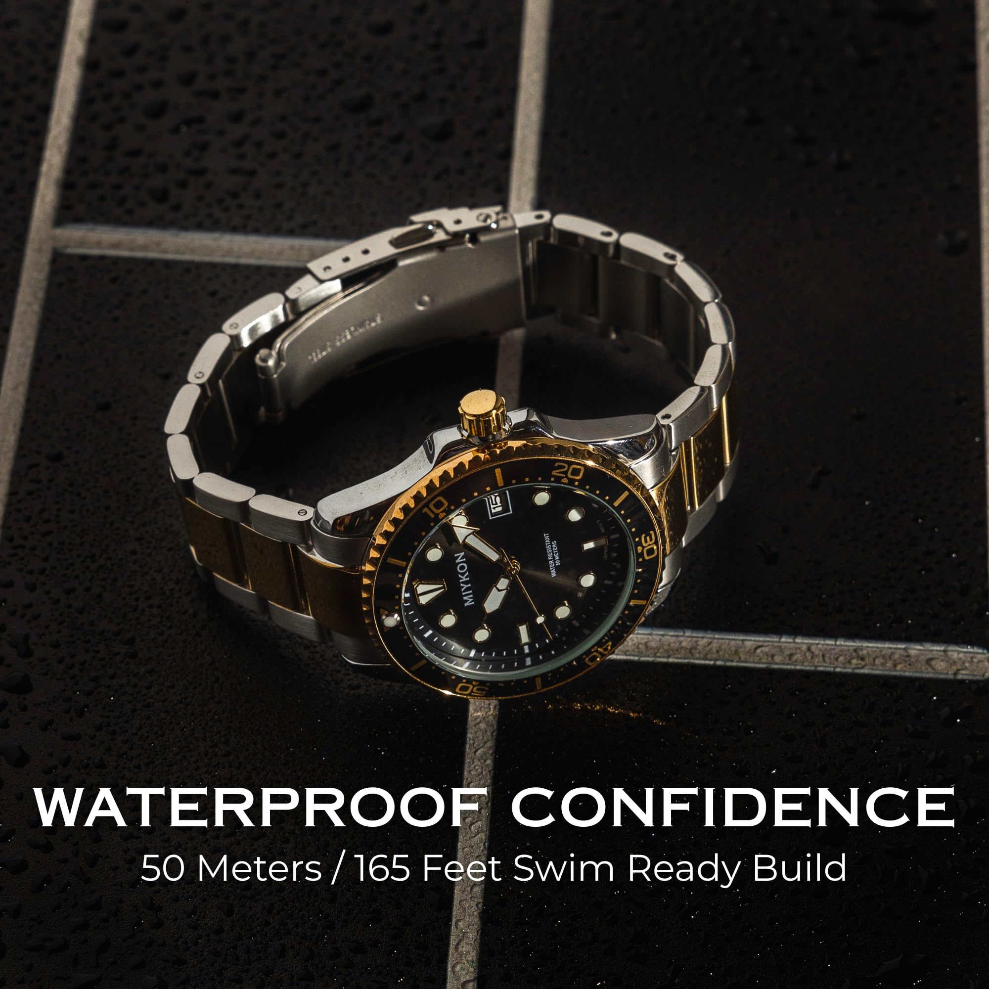 Miykon Reloj deportivo de buceo para hombre, fecha rápida, luminoso, bisel