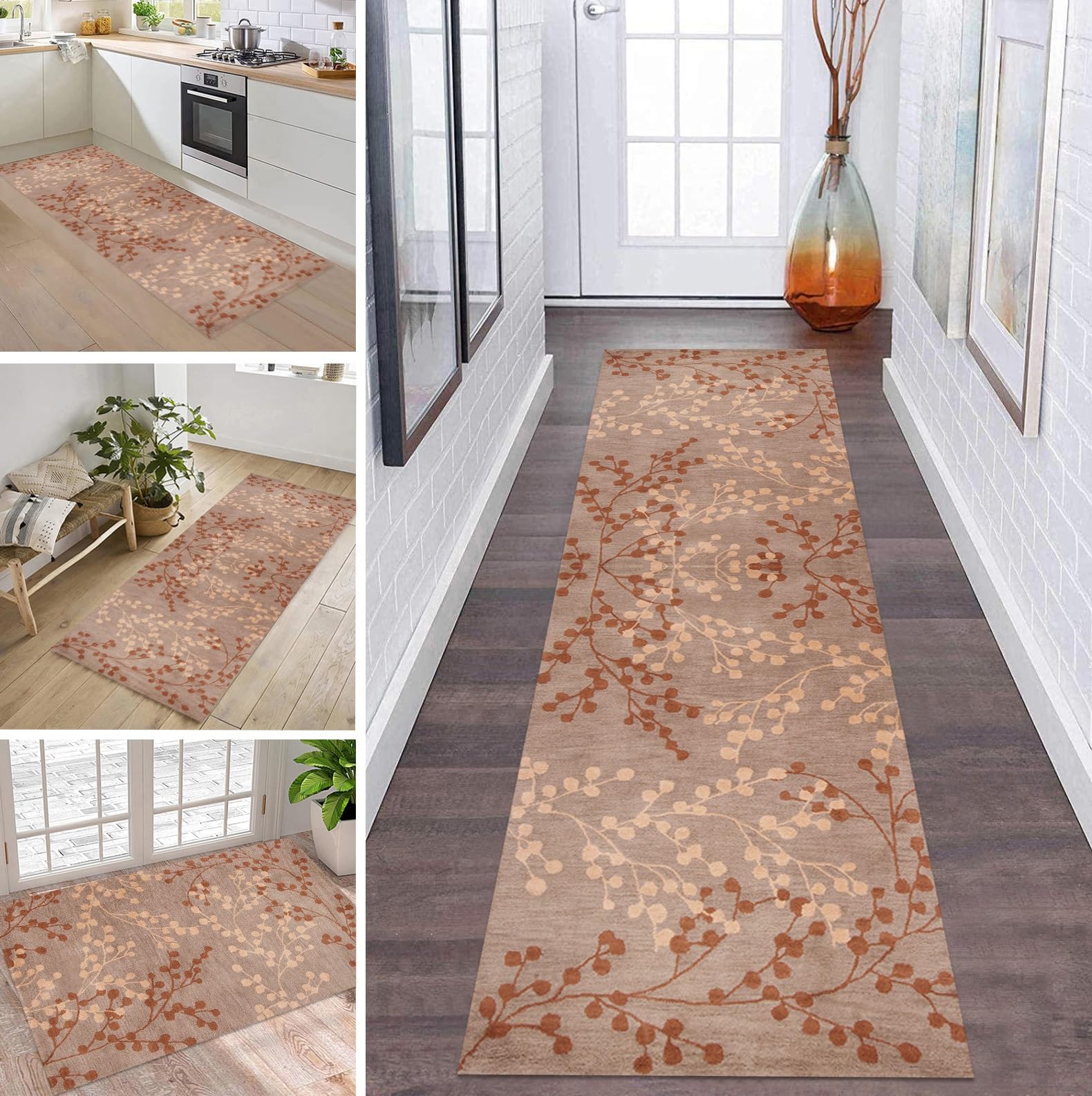 Tapis de couloir antidérapant 3D grand format 70 x 400 cm tapis de cuisine moderne en rouleau
