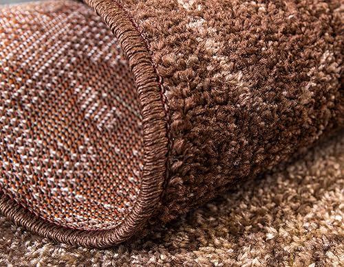 Miniatura 6 de Unique Loom - Tapete con diseño abstracto, informal, moderno y contemporáneo de la colección otoñal, rectangular de 2 x 3 pies, color marrón y beige