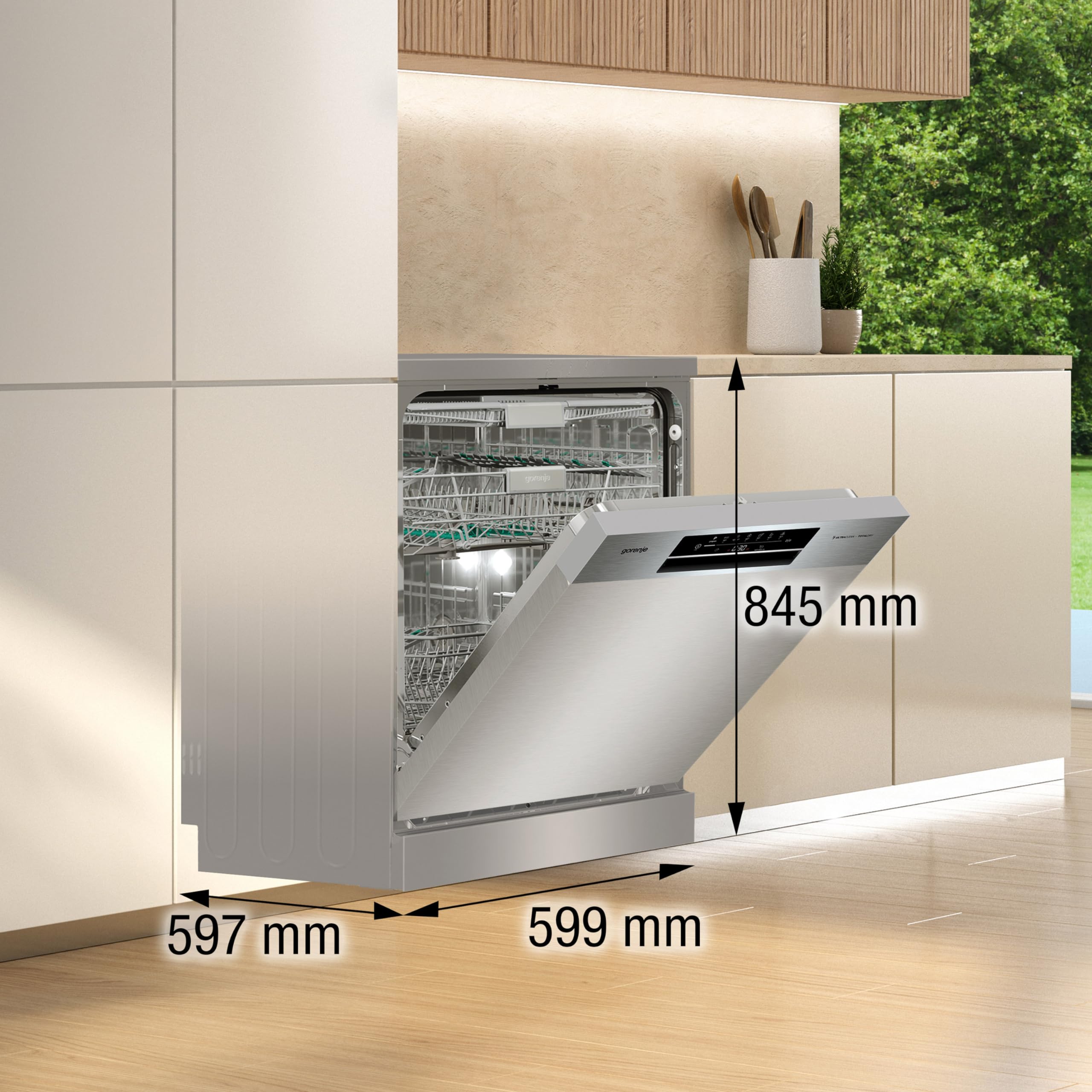 Gorenje GS642E90X - Lavavajillas de pie (60 cm, 13 coberturas, total AquaStop, protección completa contra desbordamiento, programa de higiene, función SpeedWash, autolimpieza, cesta para cubiertos