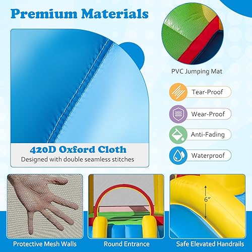 Miniatura 2 de BOUNTECH Casa inflable para rebotar, casa inflable para niños, diversión de fiesta en interiores y exteriores, con área de salto resistente