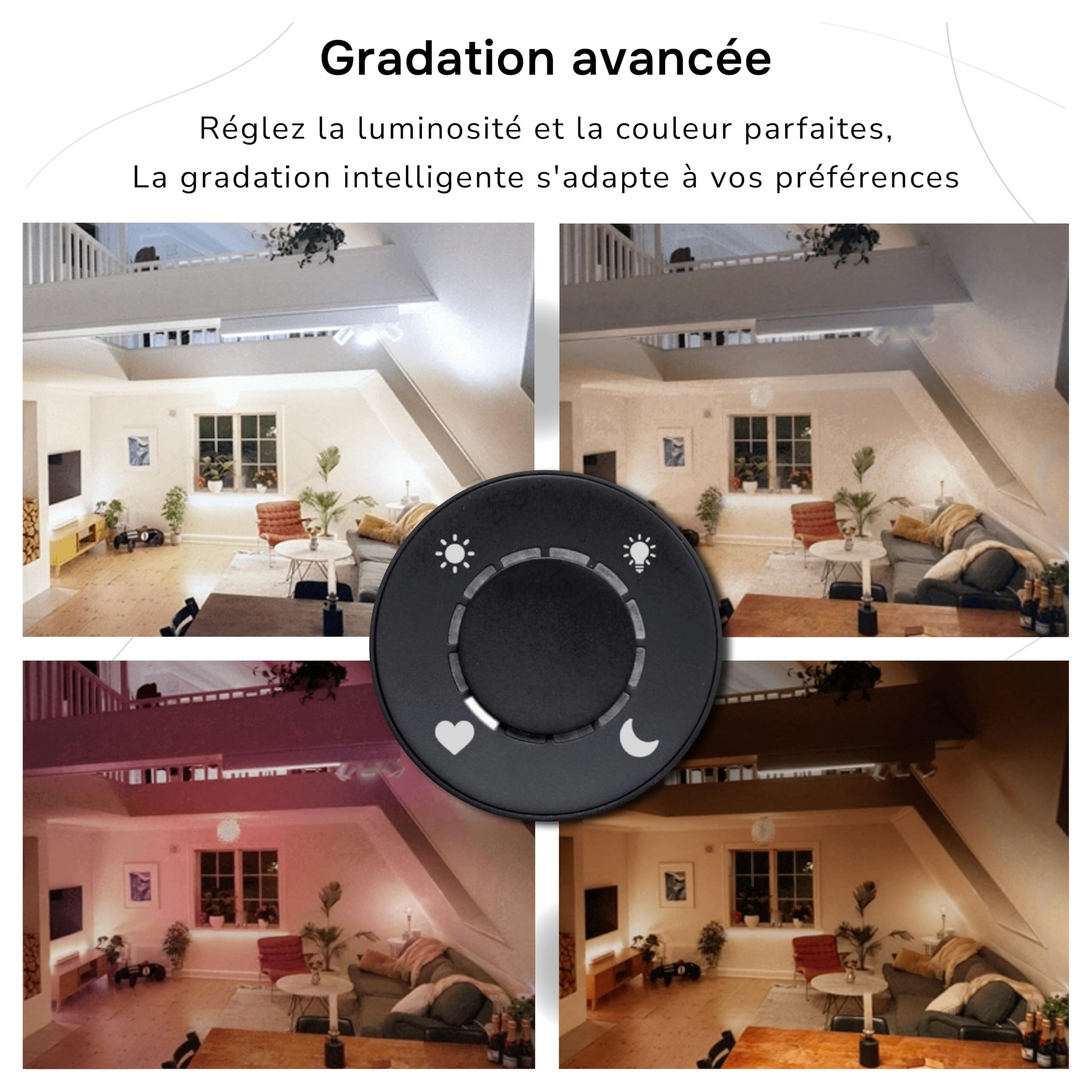 Flic Twist Starter Pack : Contrôleur sans fil – Commandez lumières, musique, volets et routines par pression, rotation, double pression. Inclut Flic Twist & Hub Mini, configurable.