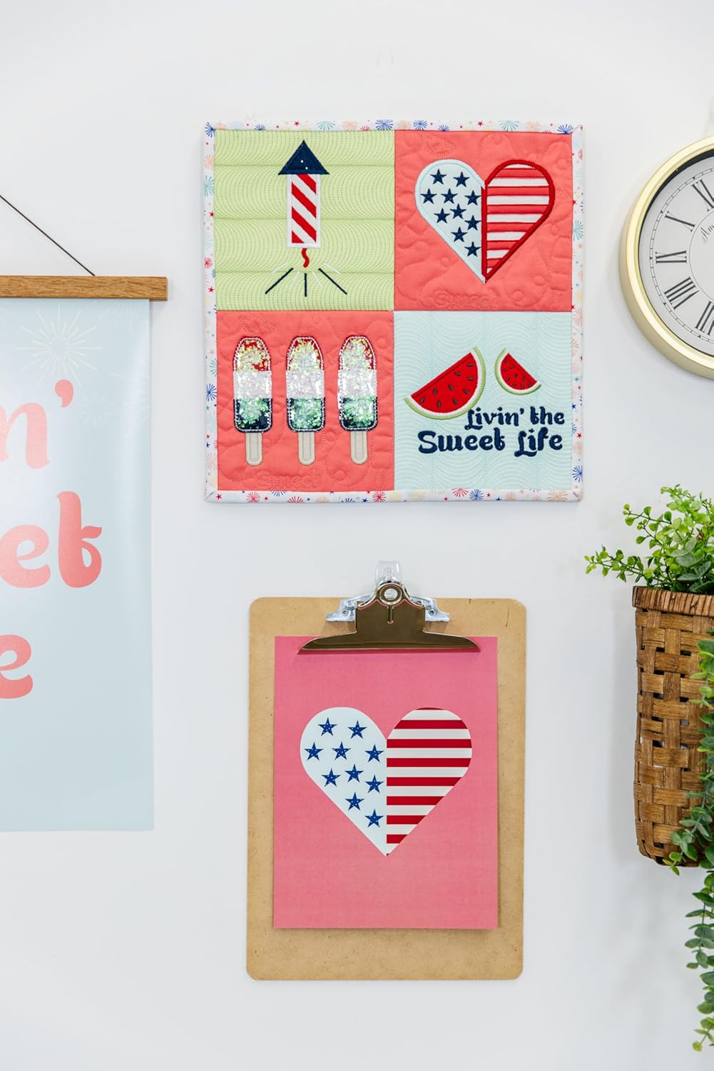 Kimberbell Mini Quilts Volume 2 Bundle – Machine Embroidery CD (July–December) and 15-Piece Embellishment Kit | Seasonal 12"x12" in-The-Hoop Quilting Projects for 5x7 or Larger Hoops