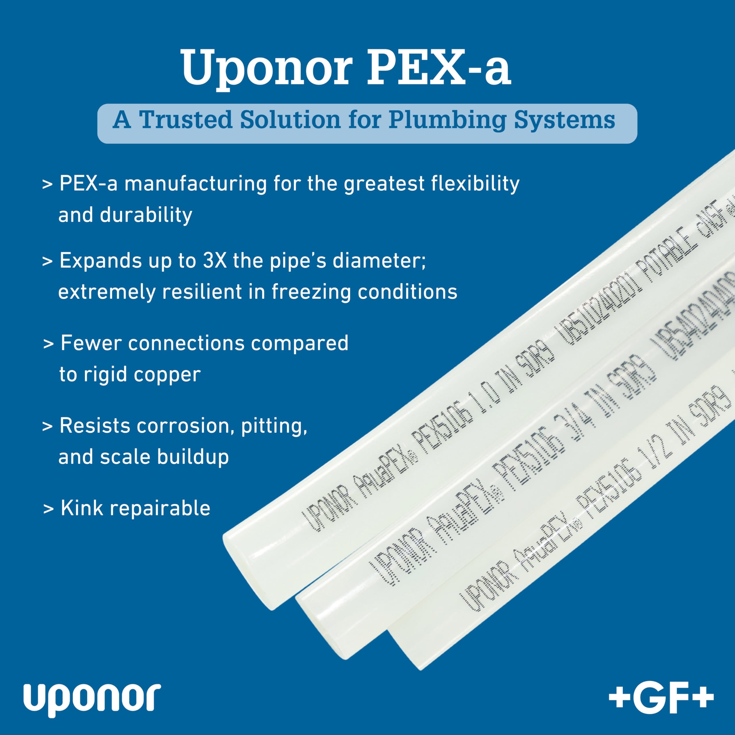 Uponor Wirsbo f1041000 aquapex blanco tubo bobina de 100 ft (pex-a) – seguridad contra incendios, fontanería, calefacción y refrigeración radiante, 1 "