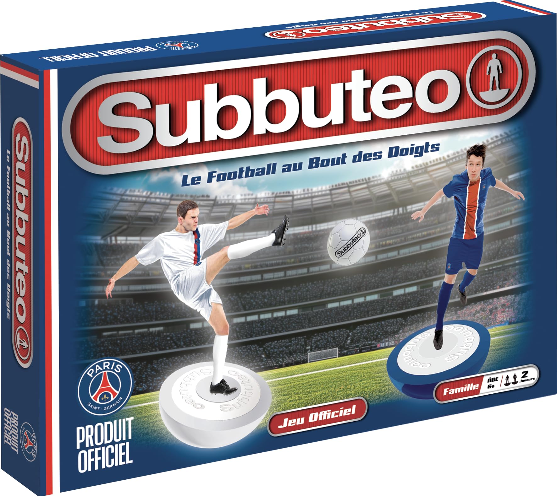 MegaBleu - Subbuteo Paris Saint-Germain - Gioco da tavolo Calcio adulto e bambino dai 6 anni - Gioco di Pichenette Strategico - Prodotto ufficiale PSG - 2 giocatori - Materiale Completo - Versione