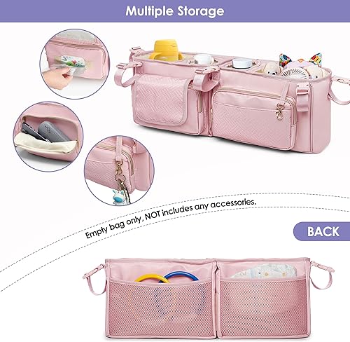 Miniatura 3 de Organizador de cochecito doble Compabitle con BOB Duallie y Baby Jogger City Mini GT2 Cochecito doble, organizador de cochecito doble con portavasos