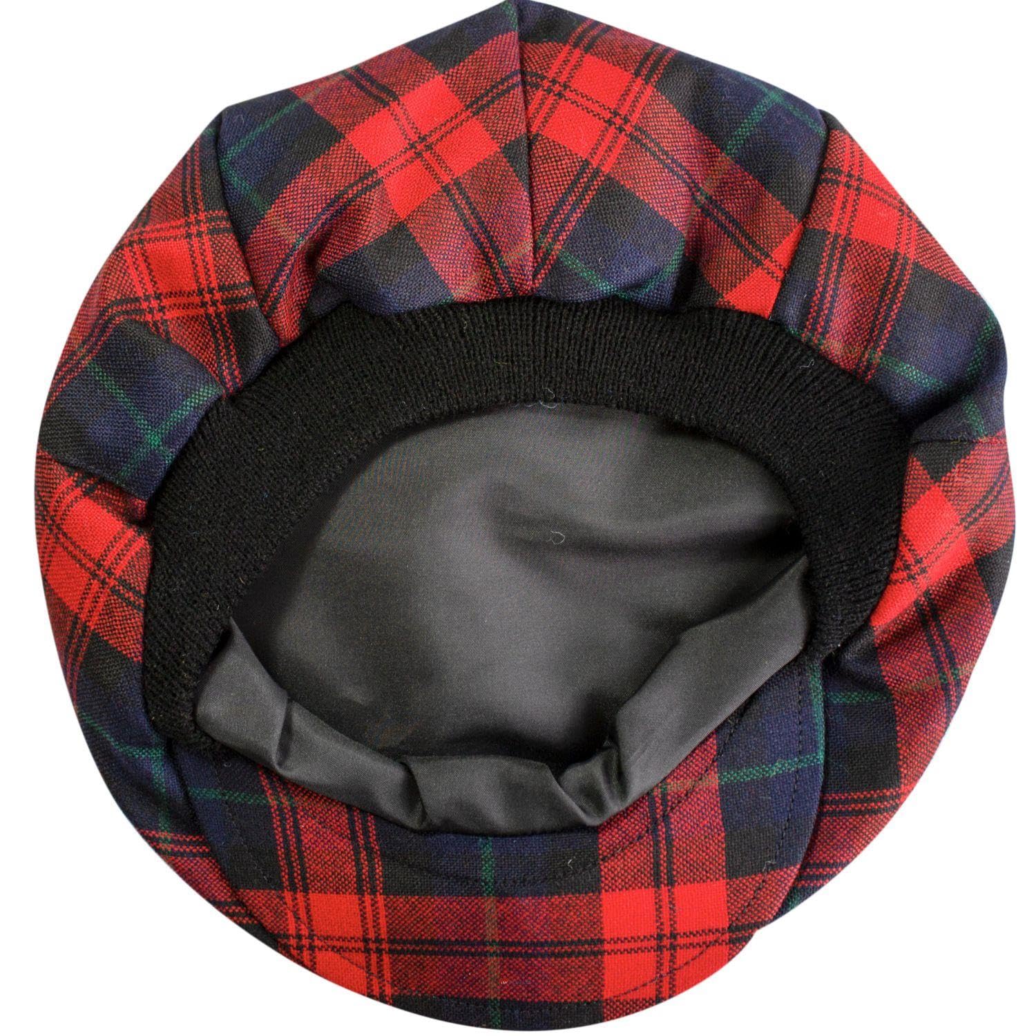 Schal und Schiebermütze aus Lammwolle Geschenkset MacLachlan Modern Tartan Halstuch und Flatcap Barett für Herren und Damen Einheitsgröße Elastisches Band Komfort Fit Hergestellt in Schottland
