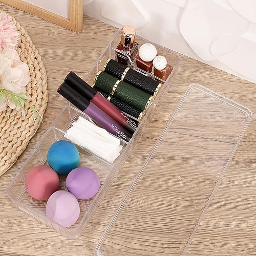 Miniatura 7 de Guiqulai 2 cajas organizadoras de cables de carga transparentes, caja de almacenamiento de cables de plástico con 20 bridas, organizador de cables