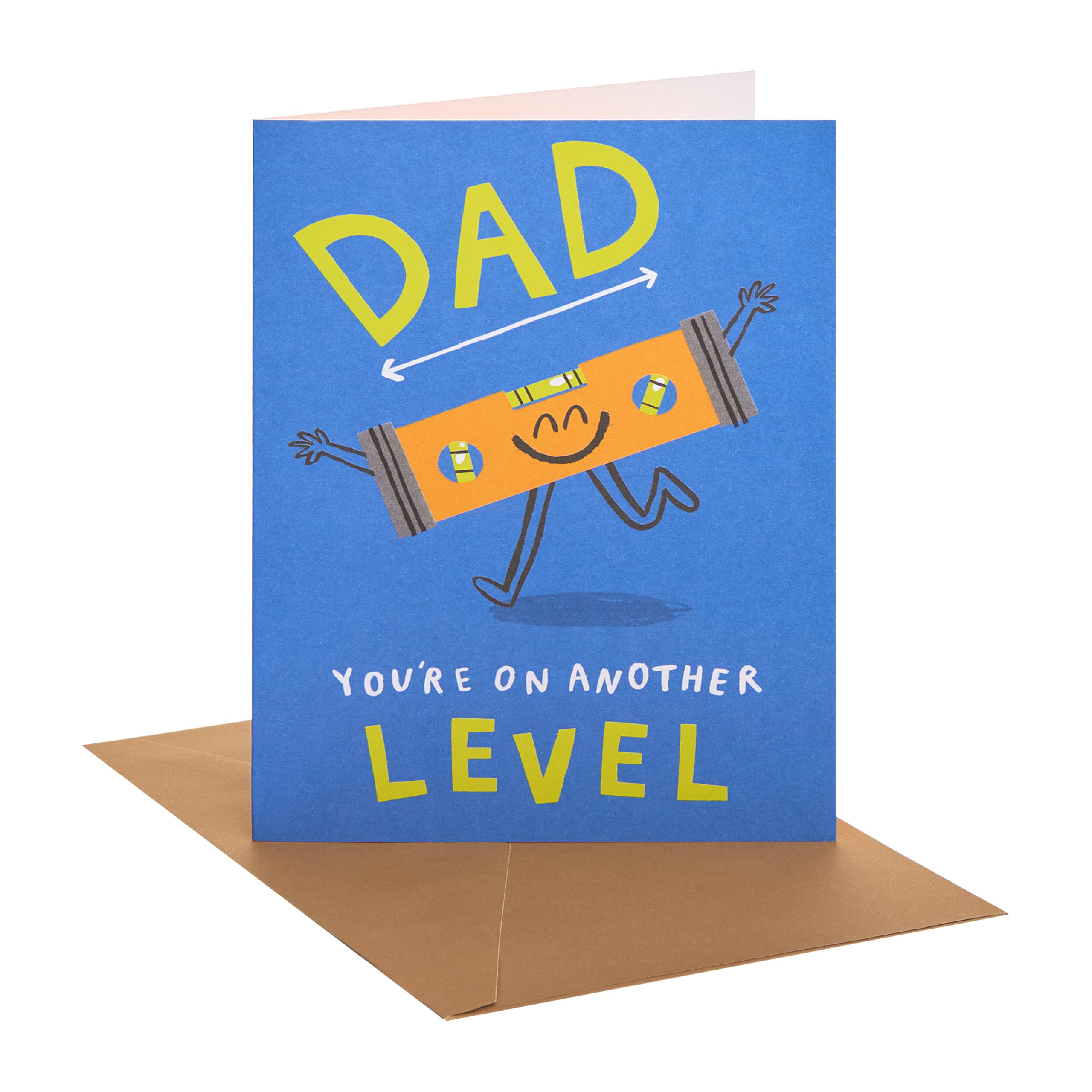 UK Greetings | Father's Day Card for Dad | Card for Dad, Grandad, Husband | Him, Boys, Men | Spirit Level Design | With Envelope | 12.7 x 17.8 cm