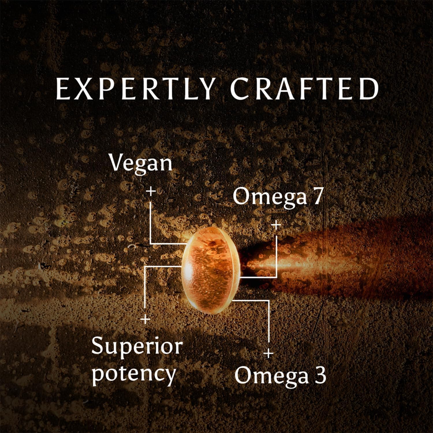 Ancient + Brave True Omegas+ 60 Capsule di Omega 3 e Omega 7 Vegane - Integratore alimentare con acidi grassi essenziali di origine vegetale per pelle, cuore e occhi.