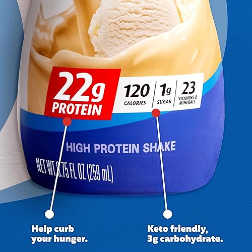 Miniatura 3 de Premier Protein Shake MINIs, vainilla, 0.78 oz de proteína, 120 calorías, 0.04 oz de azúcar, 8.75 onzas líquidas, paquete de 12