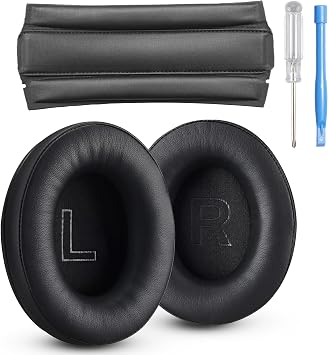 AHG Accessory House Global Replacement Cloud Alpha Ear Pads Cushions + Headband pad Cover. Compatible with Kingston HyperX Cloud Alpha/Alpha S headsets. Easy DIY Install/Extra Thick Foam/Durable