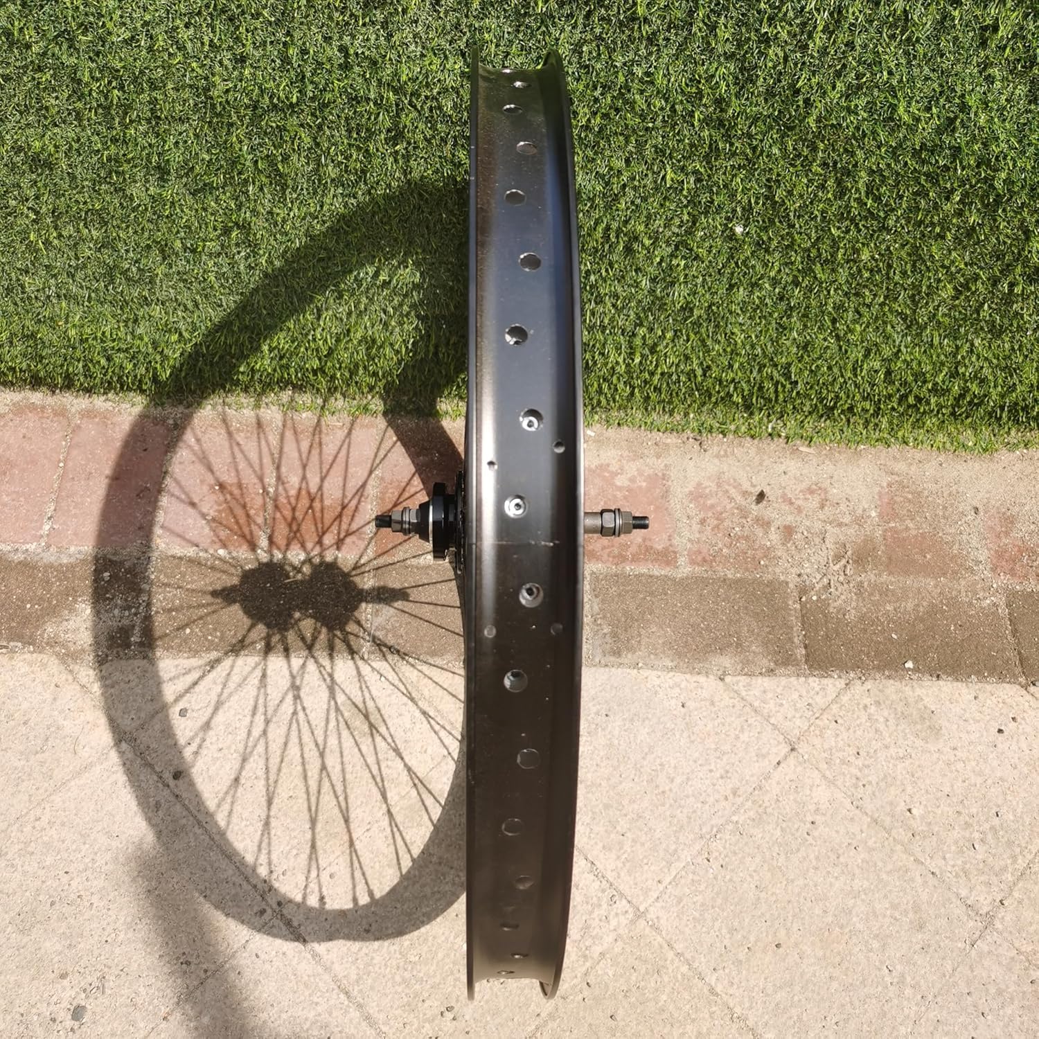 26 inch Heavy Duty 12 Gauge 48 Spokes Wheelset 100 * 135mm, Double Wall Aluminum Alloy 26" Bicycle Rims Set (Front & Rear) (Black) Disc Brake