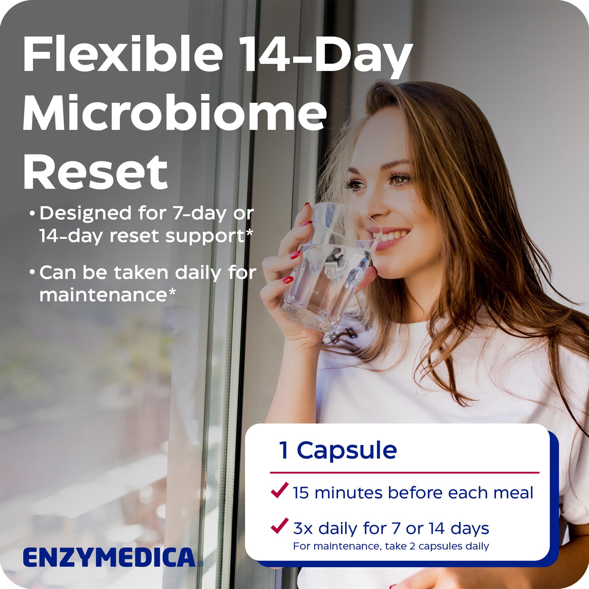 Enzymedica Candidasa, enzimas para un apoyo de limpieza suave para hombres y mujeres, mezclado para la salud intestinal y del microbioma con celulasa y proteasa, 120 unidades