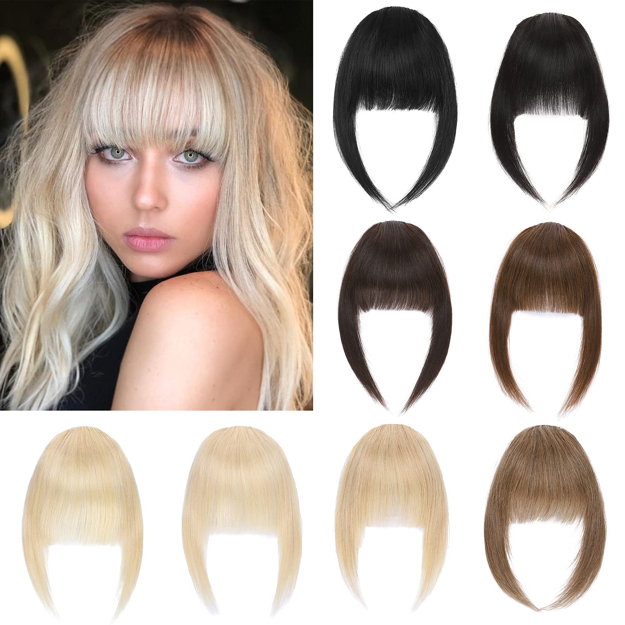 Buy SEGO Clip in Bangs 14g One Piece French Neat Bangs With Temples 100